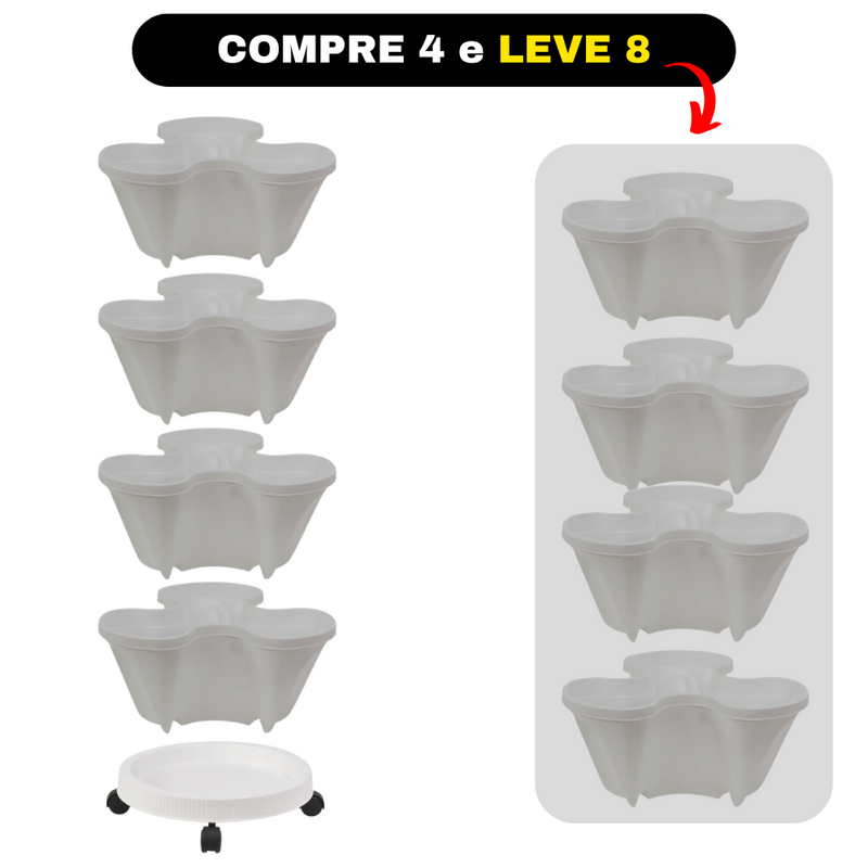 [Compre 6 Leve 8] Vasos Empilháveis para Jardim + Brindes