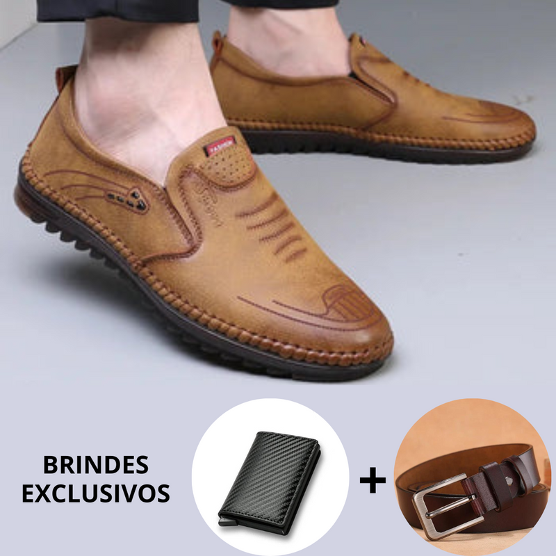 Mocassim de Couro Confort + Brinde