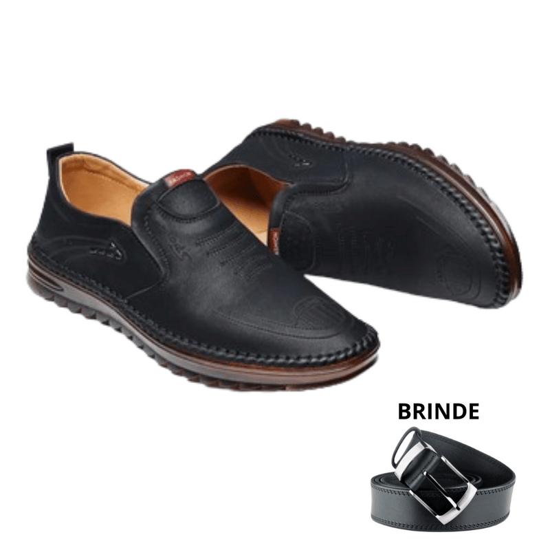 Mocassim de Couro Confort + Brinde